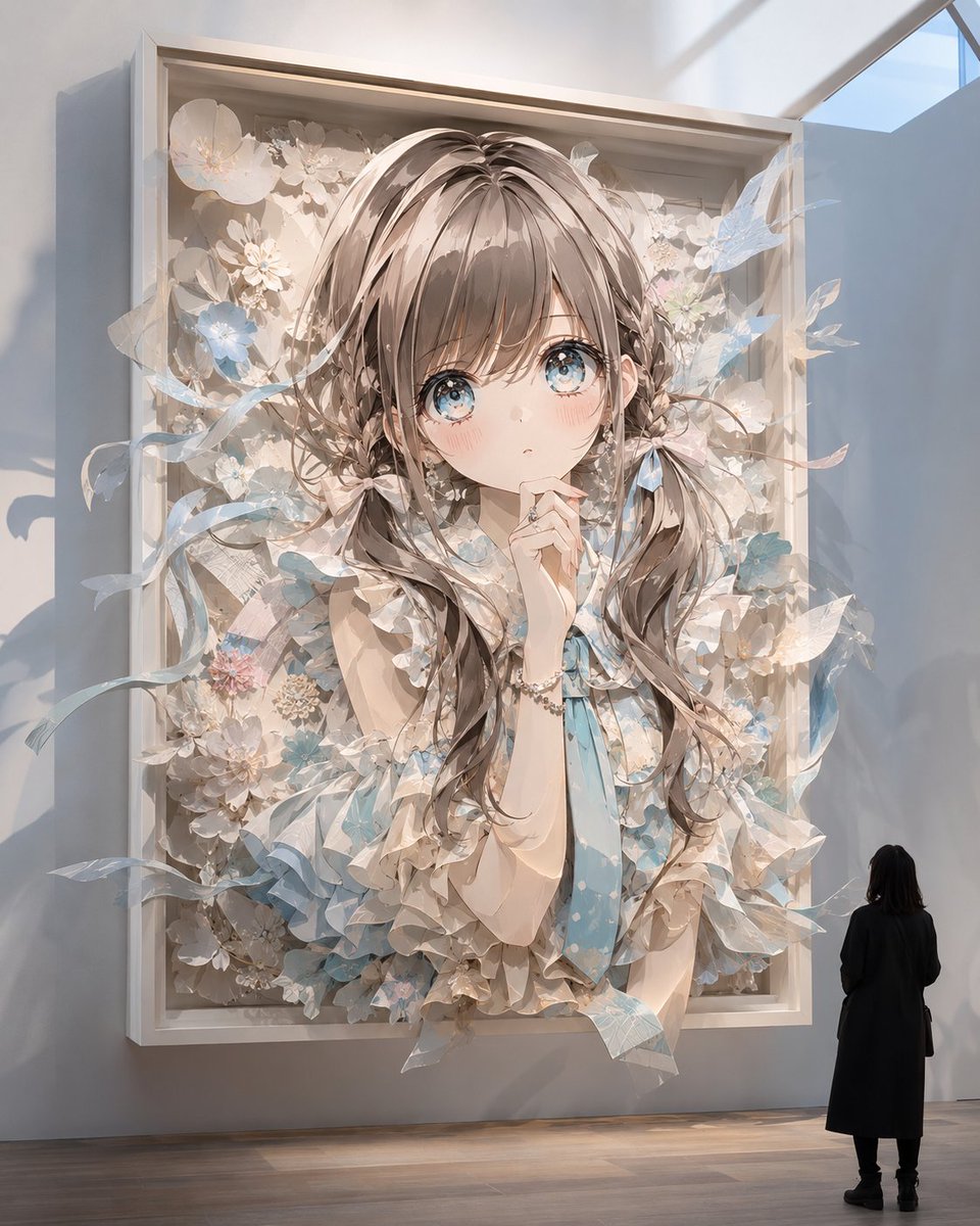 Museum Papercraft Anime Portrait - AI image template preview