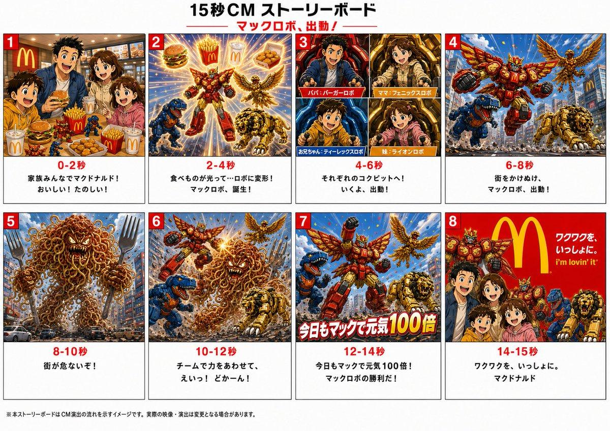 Japanese Mecha Fast Food Storyboard - AI image template preview