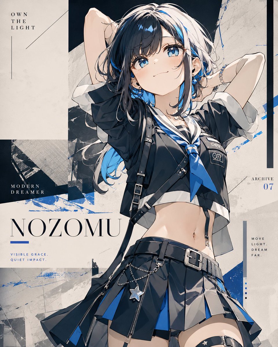 Anime Fashion Poster Nozomu - AI image template preview