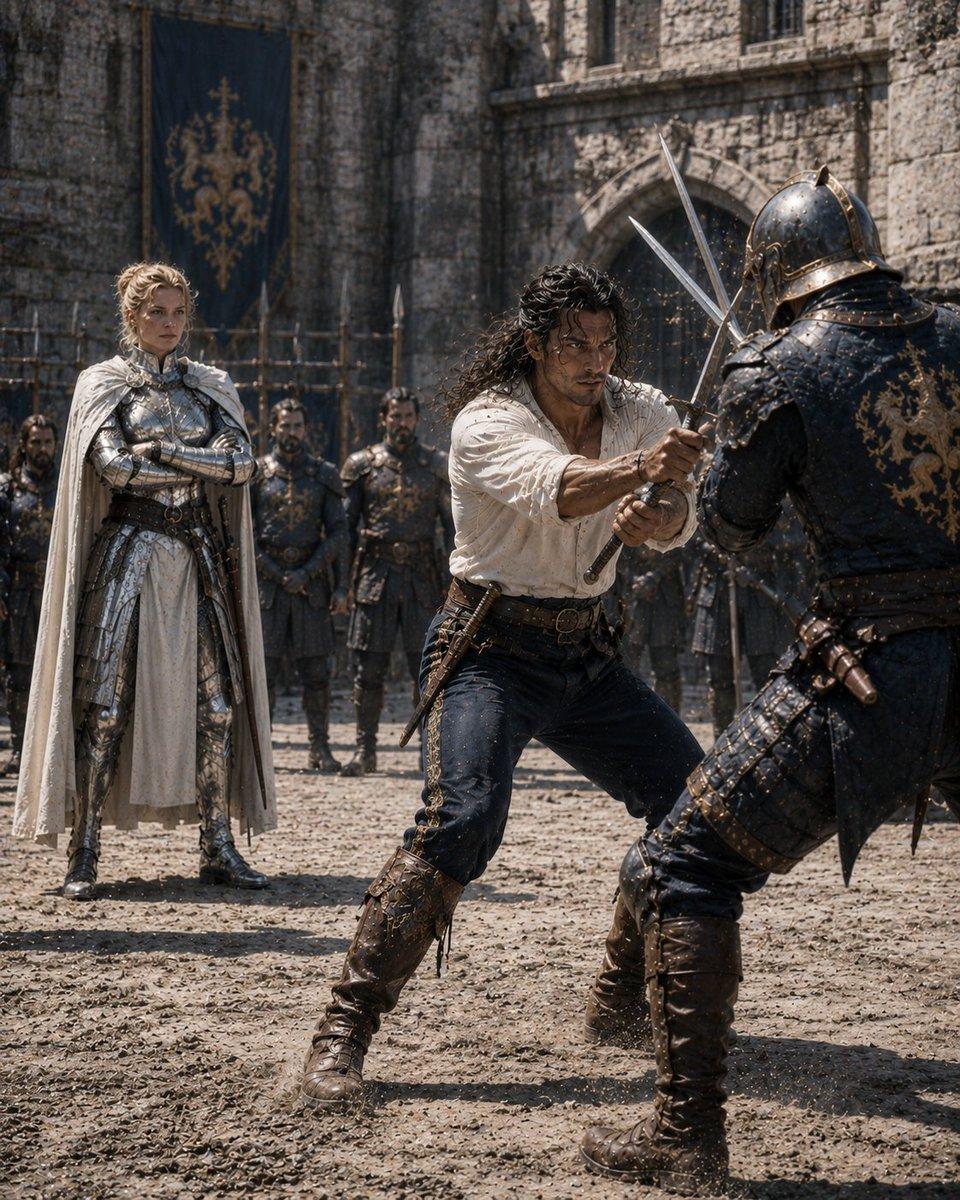 Medieval Castle Mock Duel - AI image template preview