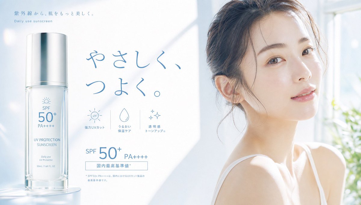 Japanese Sunscreen Beauty Banner - AI image template preview