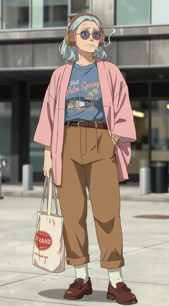 Anime Street Fashion Woman - AI image template preview