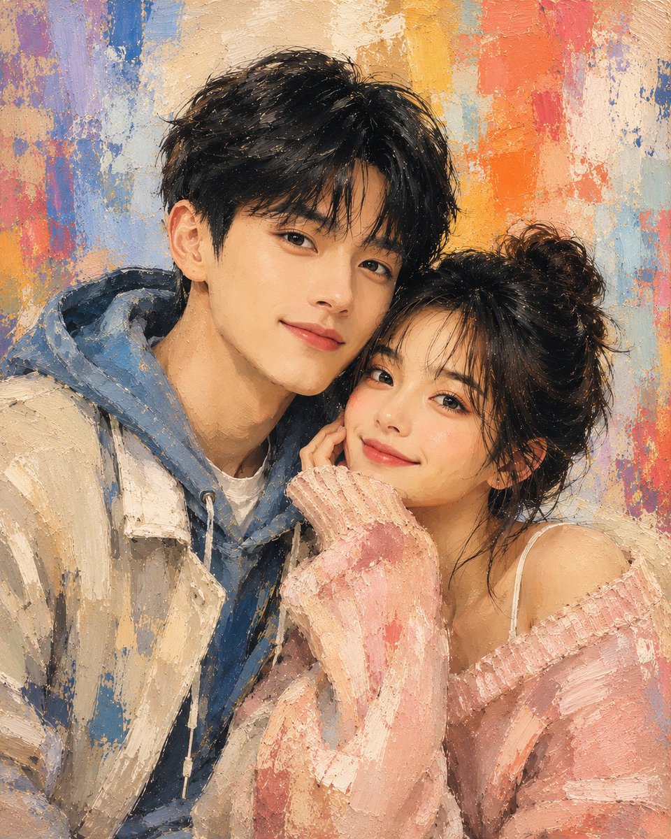 Traditional Dry Brush Artistic Portrait - AI image template preview