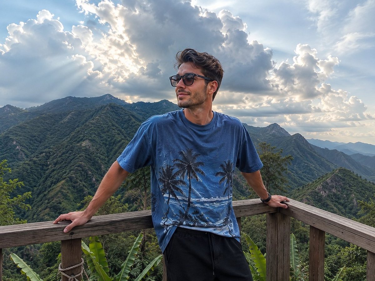 Mountain Viewpoint Travel Photography - AI image template preview