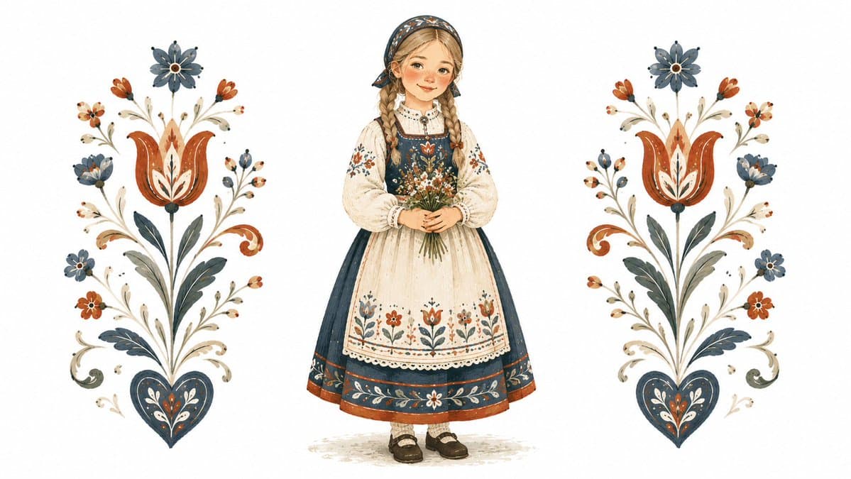 Cozy Scandinavian Folk-Art Illustration - AI image template preview