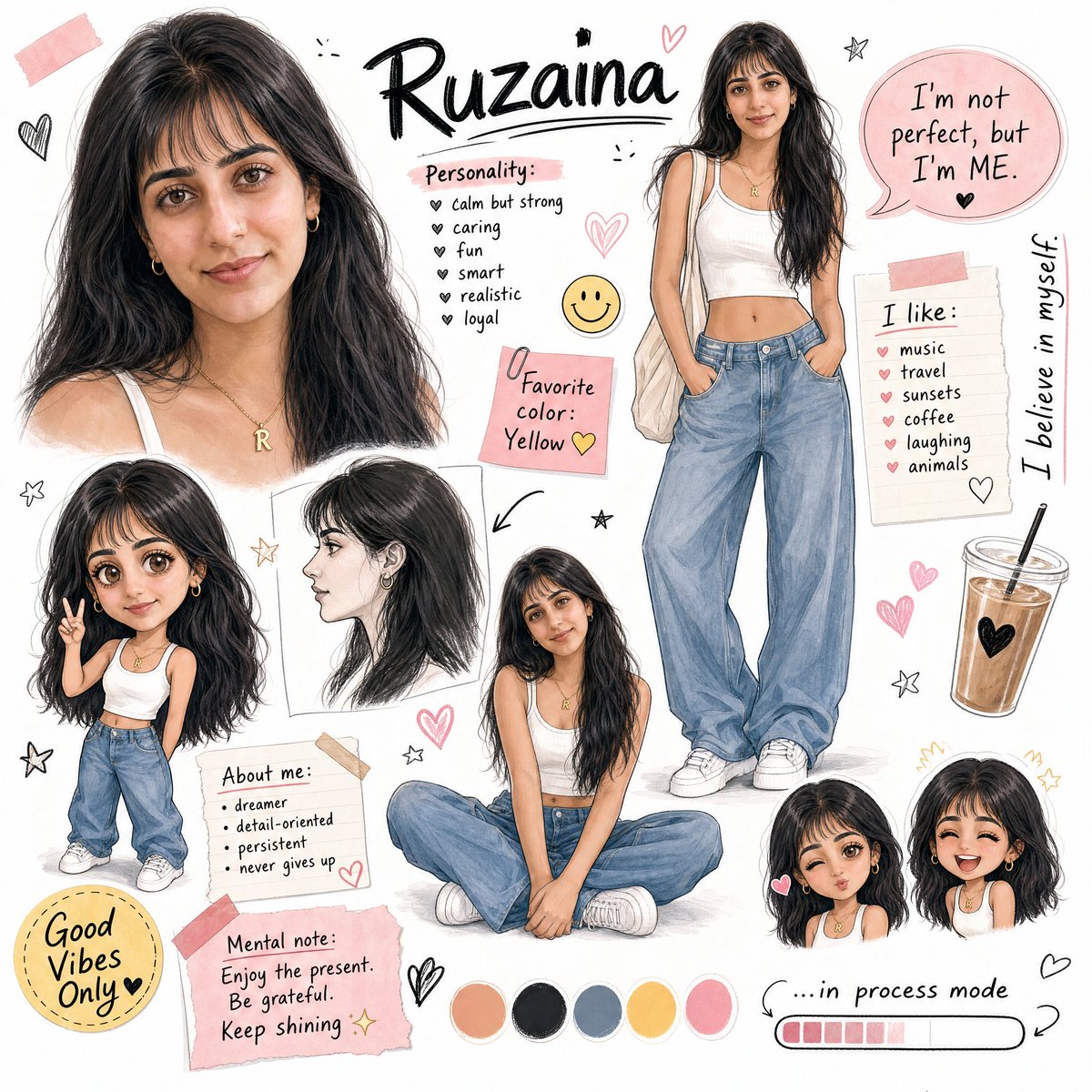 Ruzaina Character Design Sheet - AI image template preview