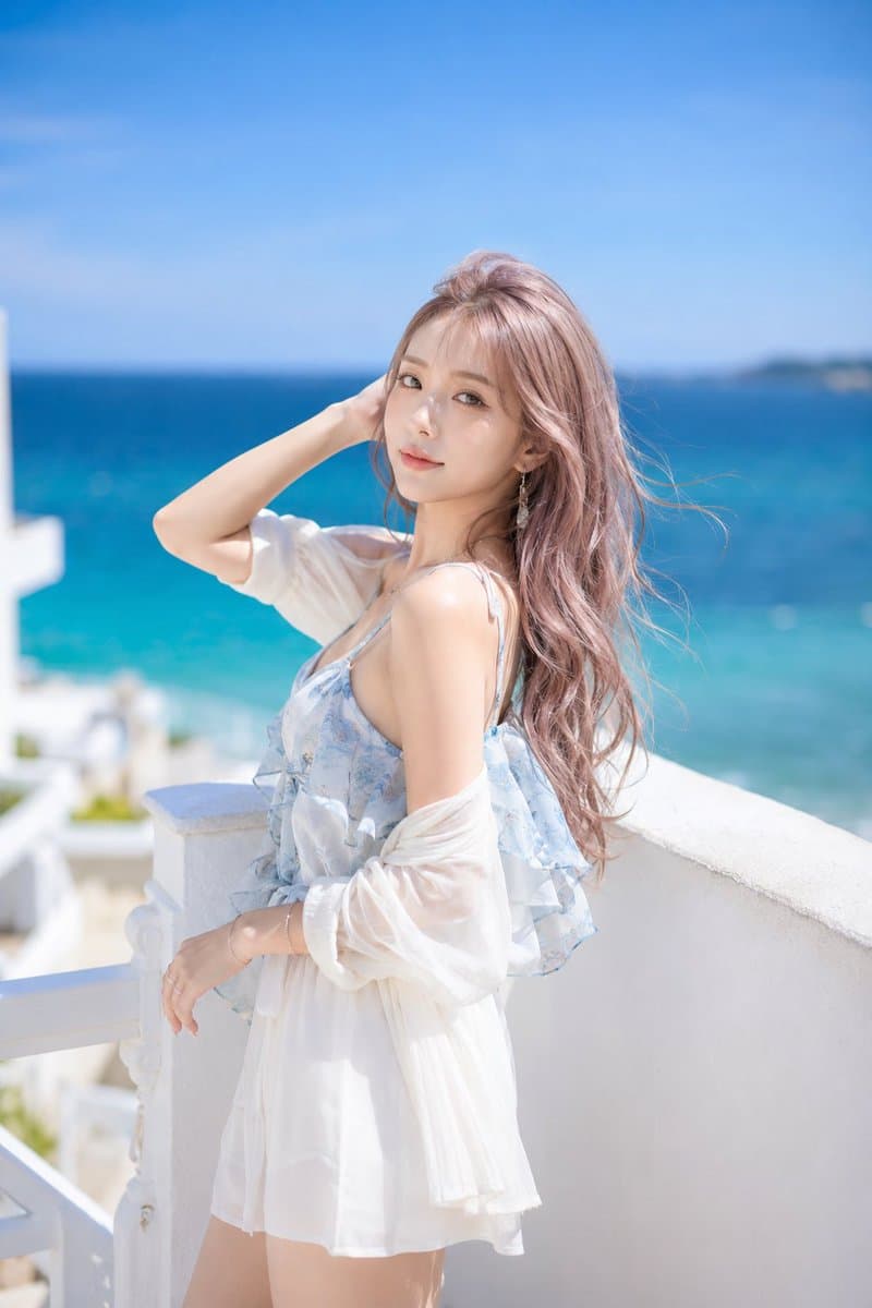 Summer Seaside Resort Portrait - AI image template preview