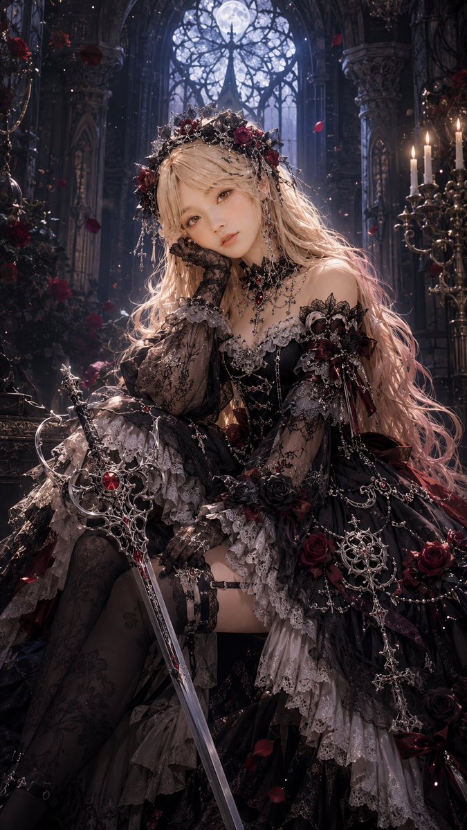 Elegant Gothic Lolita Character Transformation - AI image template preview