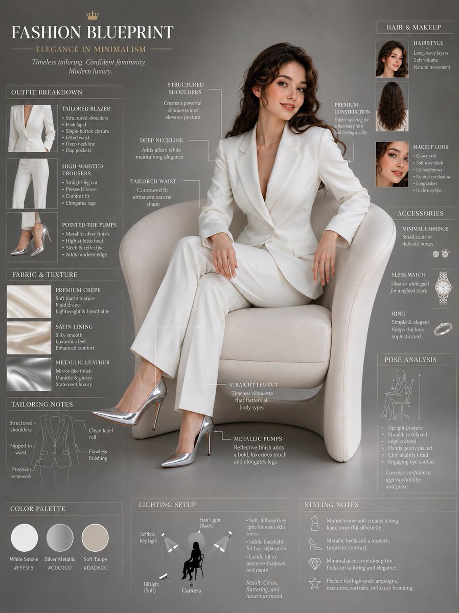 Professional Fashion Blueprint Editorial Sheet - AI image template preview