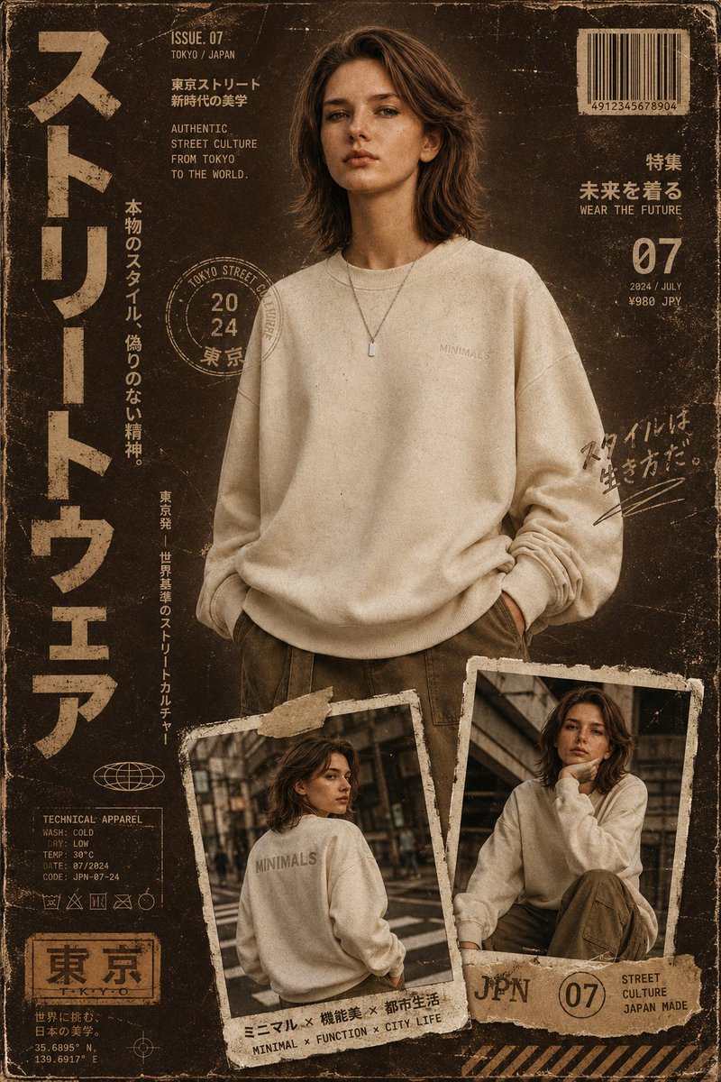Streetwear Magazine Layout Template - AI image template preview