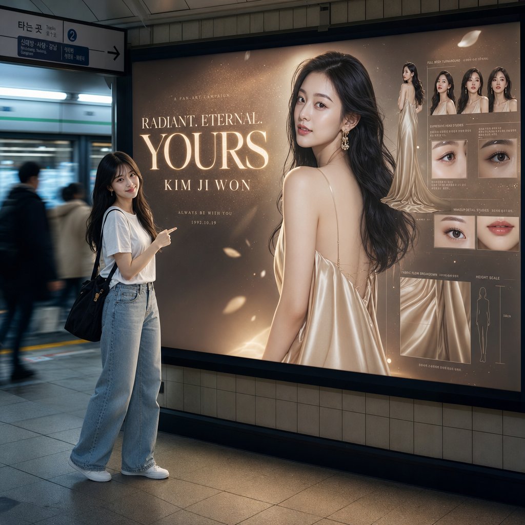 Subway Billboard Cinematic Portrait - AI image template preview