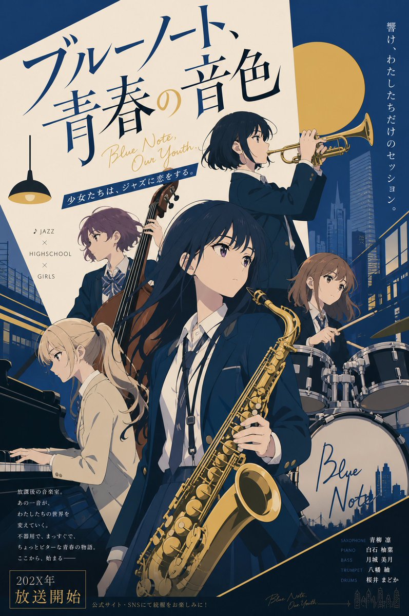 Jazz Theme Anime Key Visual - AI image template preview