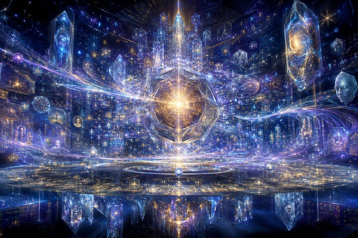 Crystalline AI Essence Cathedral - AI image template preview