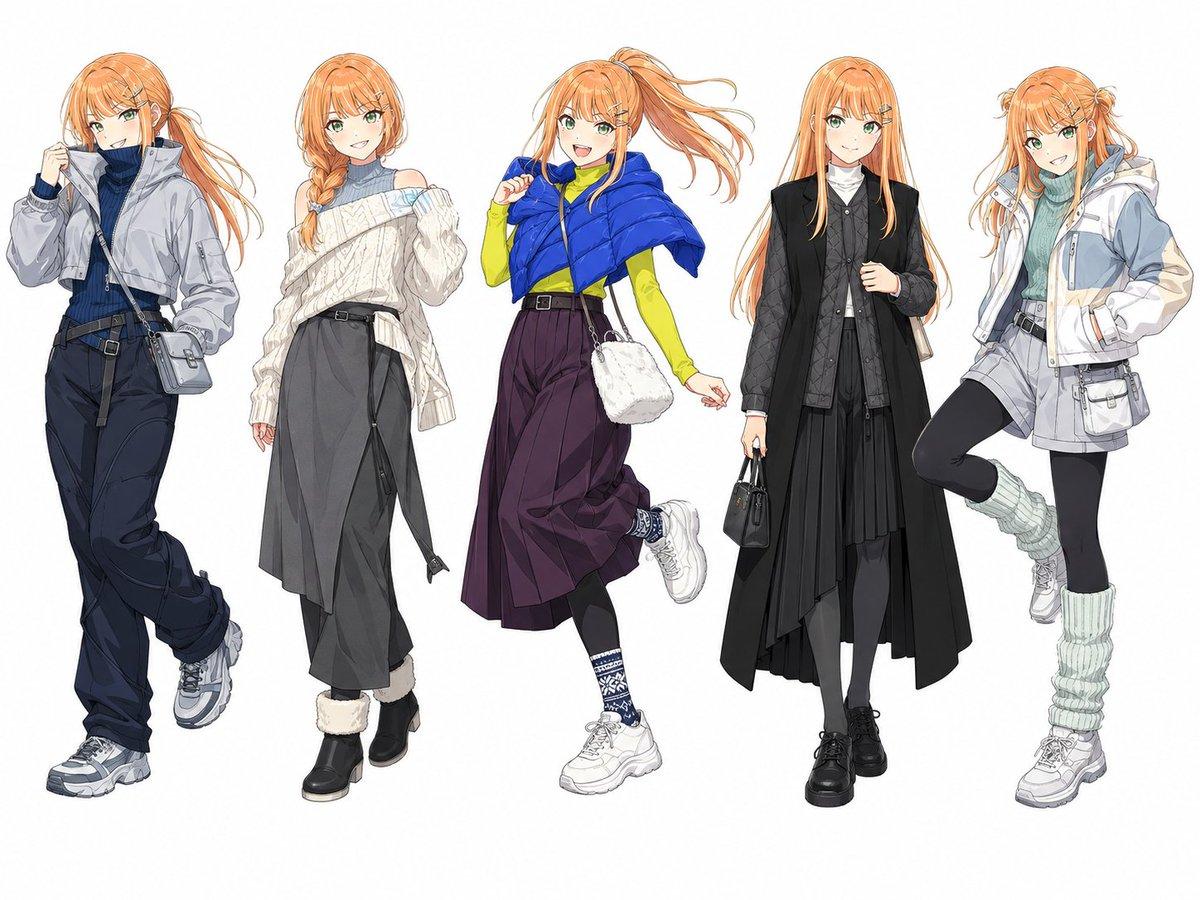 Anime Winter Fashion Lineup - AI image template preview