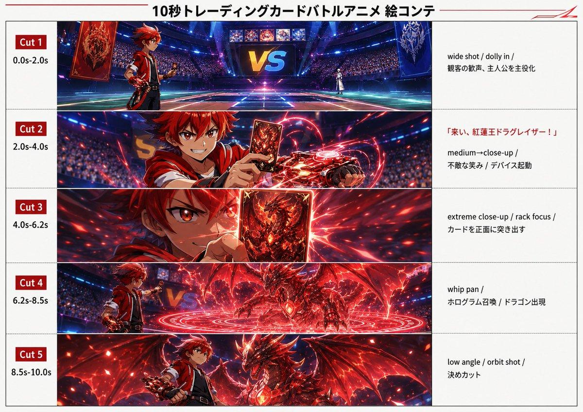 Trading Card Battle Anime Storyboard - AI image template preview
