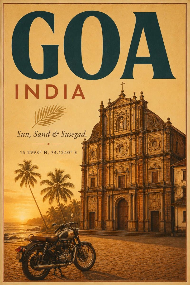 Vintage Goa Travel Poster - AI image template preview
