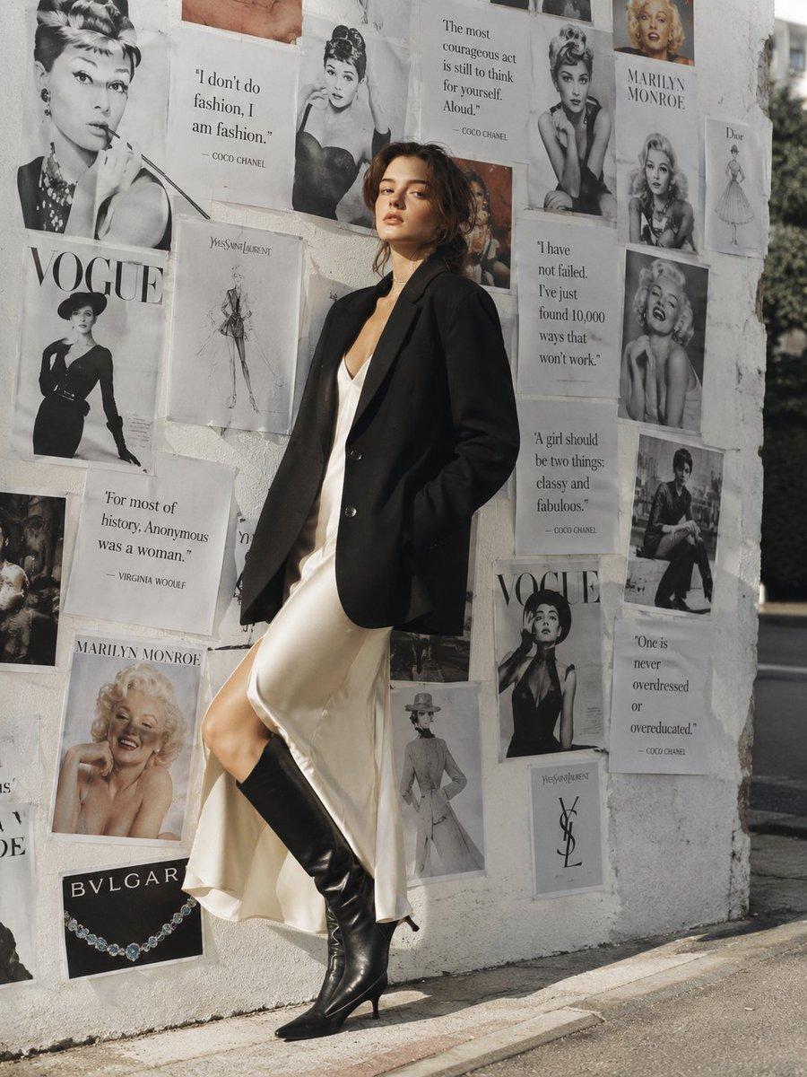 Parisian Chic Fashion Portrait - AI image template preview