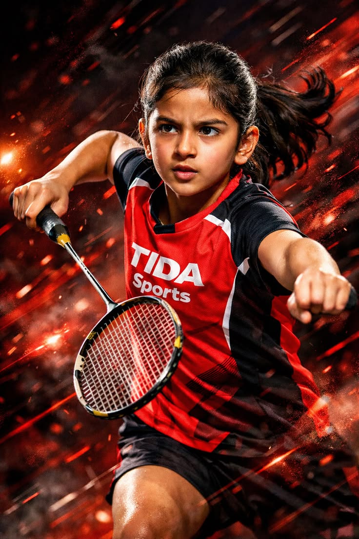 Dynamic Sports Action Portrait - AI image template preview