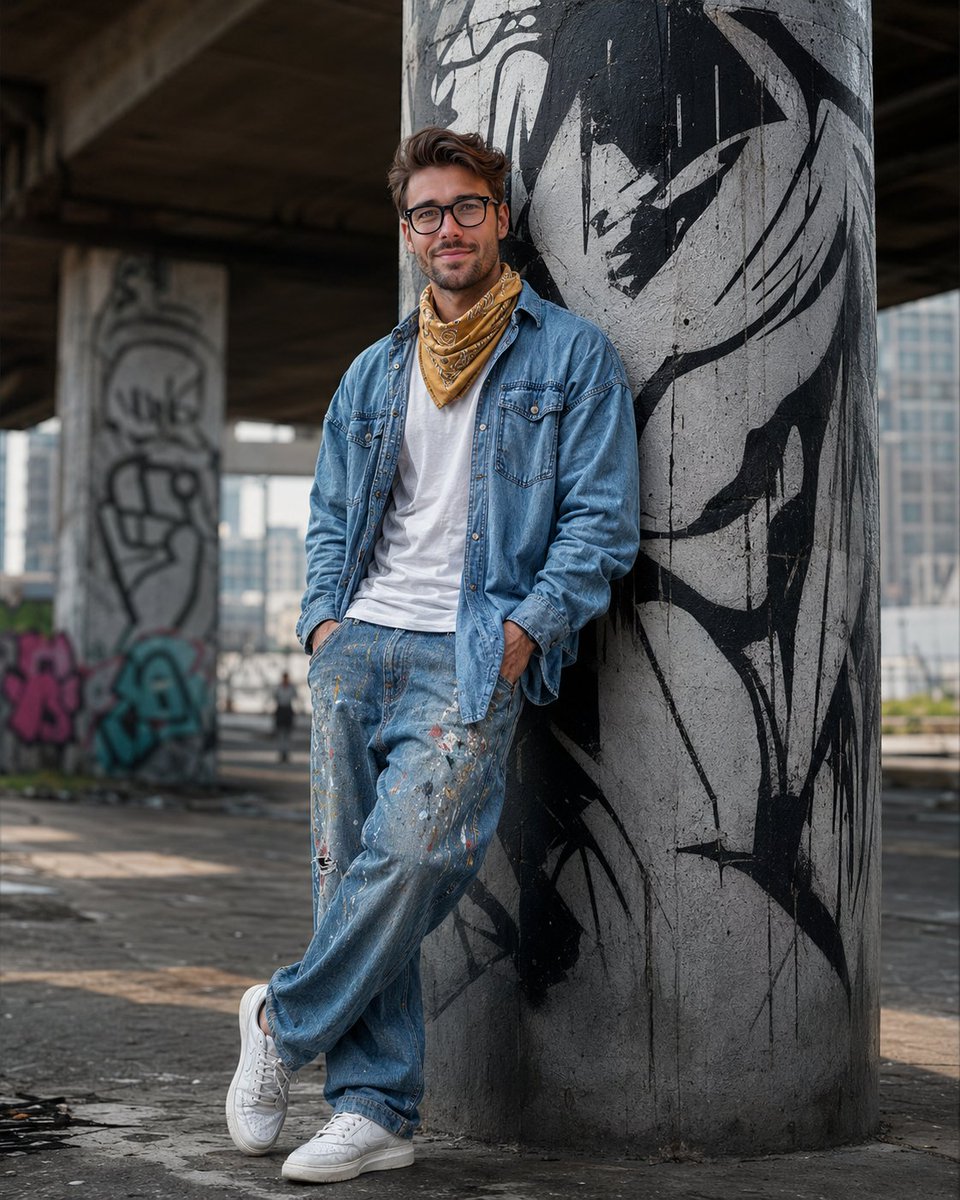 South Asian Streetwear Portrait - AI image template preview