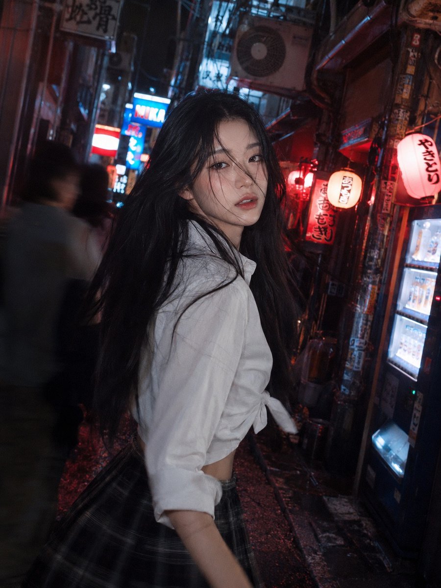 Tokyo Back Alley Neon Snapshot - AI image template preview
