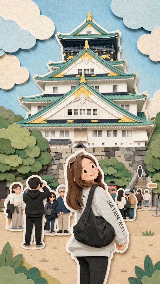 Kawaii Paper-Cut Travel Diorama - AI image template preview