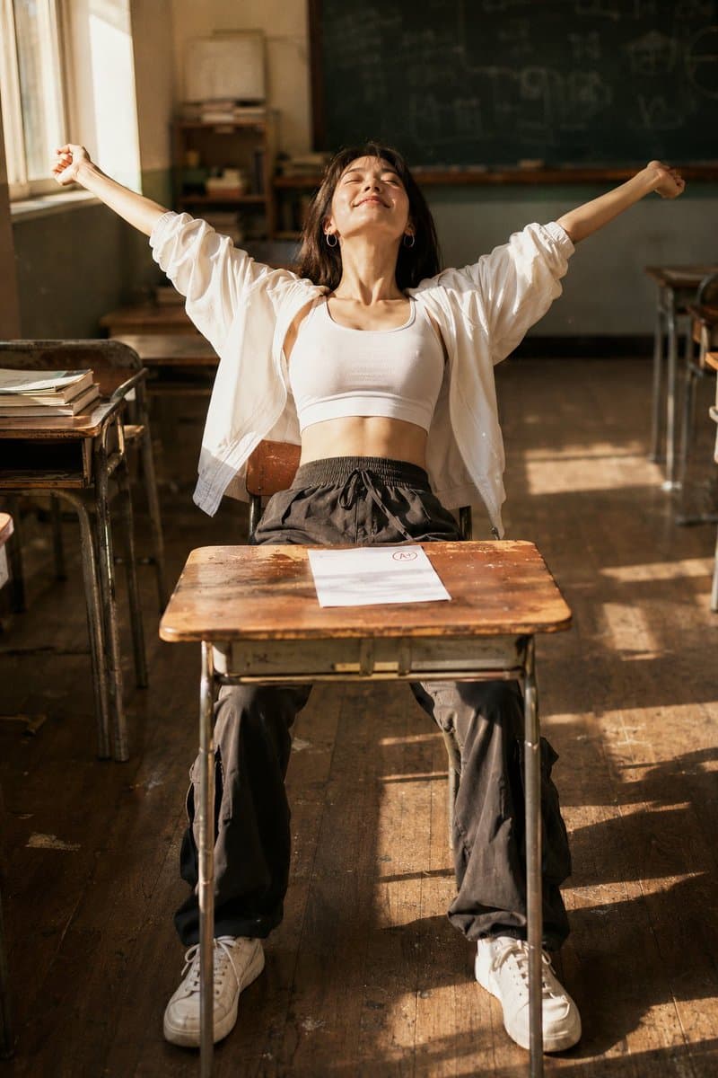 Uninhibited Stretch Classroom Portrait - AI image template preview