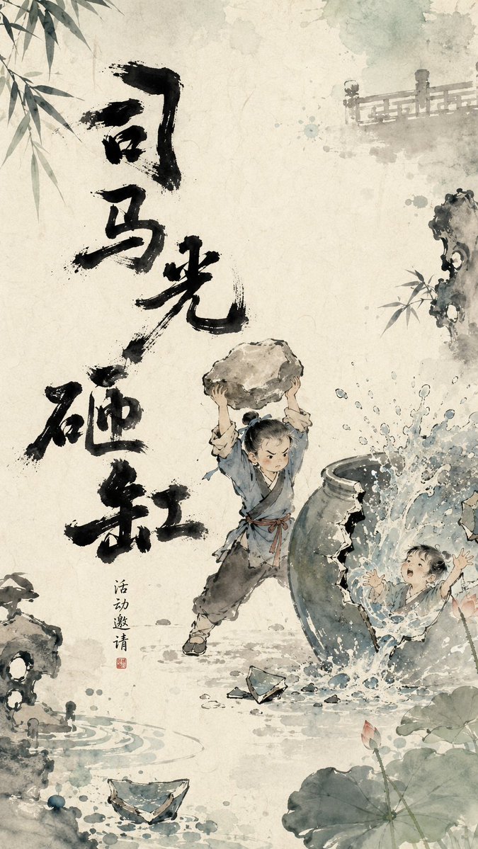 Chinese Ink Animation Poster Style - AI image template preview