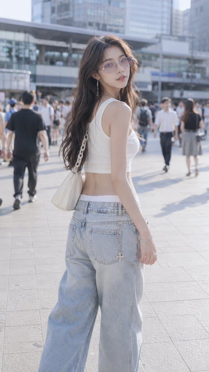 Shibuya Y2K Fashion Portrait - AI image template preview