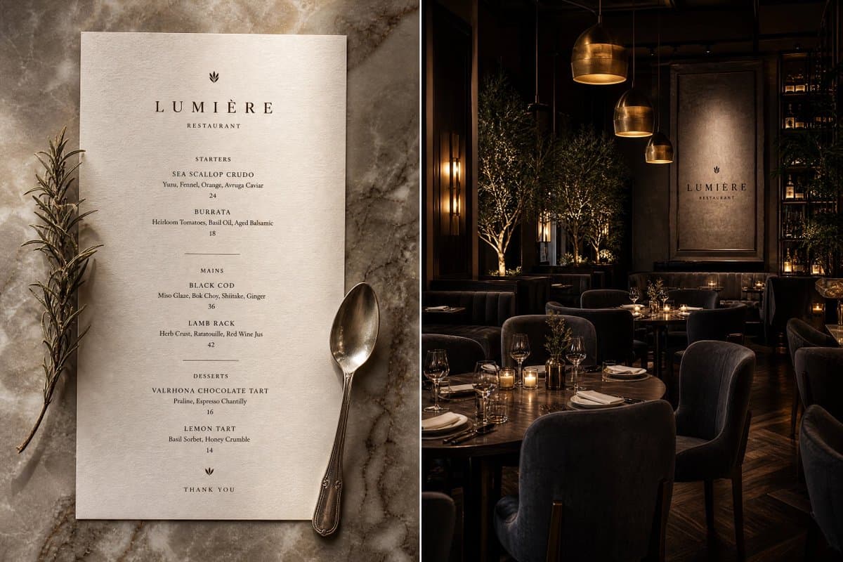 Menu-Based Restaurant Interior Design - AI image template preview