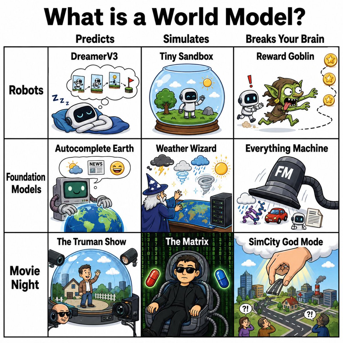 World Model Meme Grid - AI image template preview