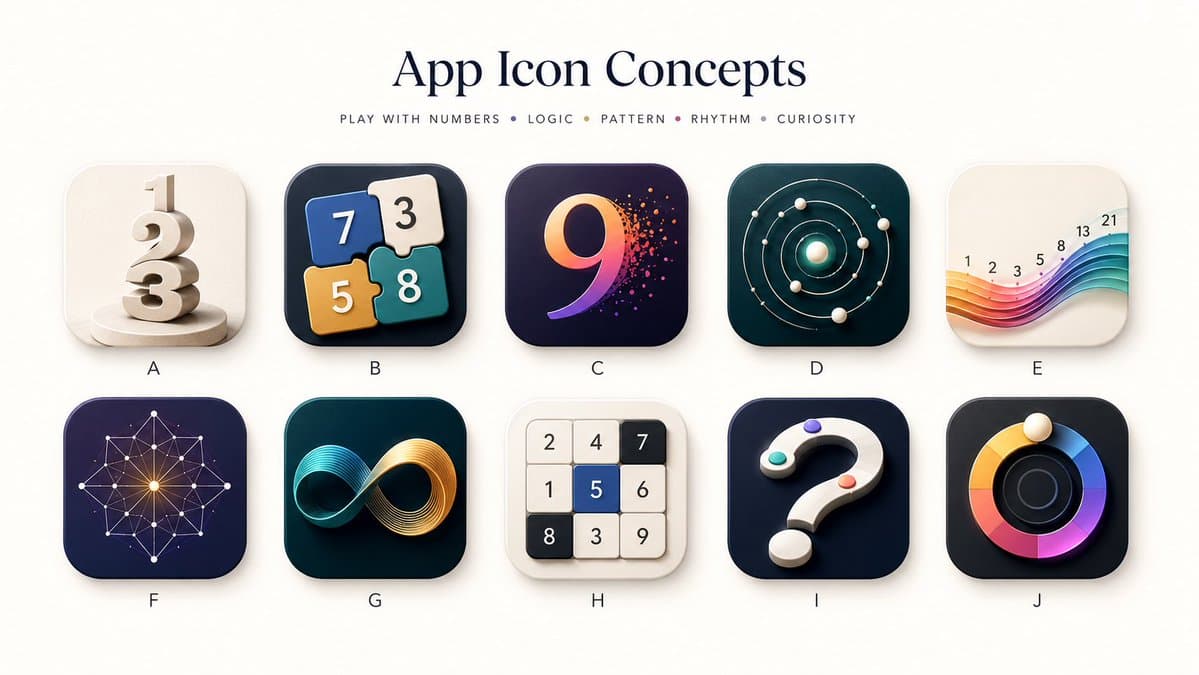 Number Puzzle App Icon Concepts - AI image template preview