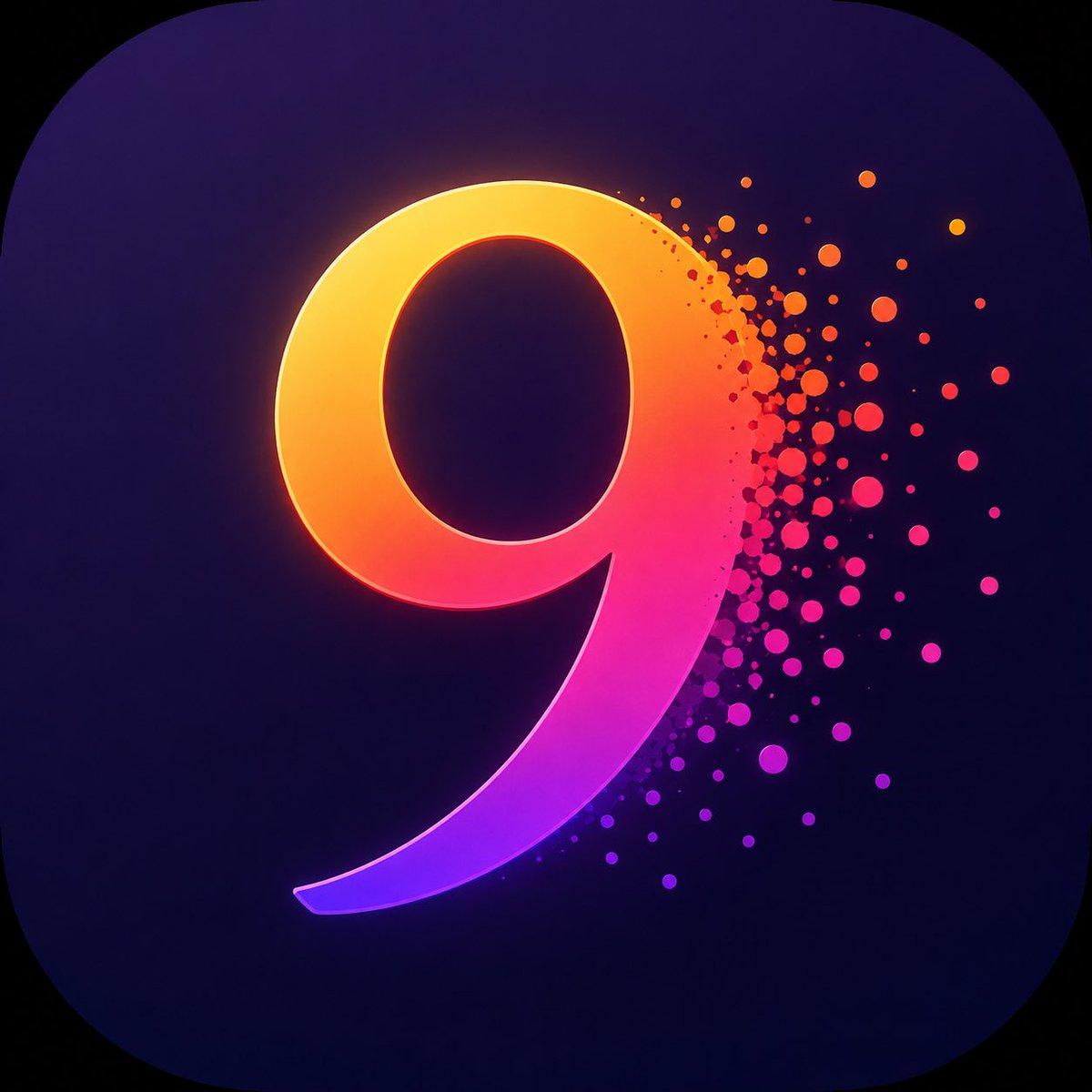 Neon Number App Icon - AI image template preview