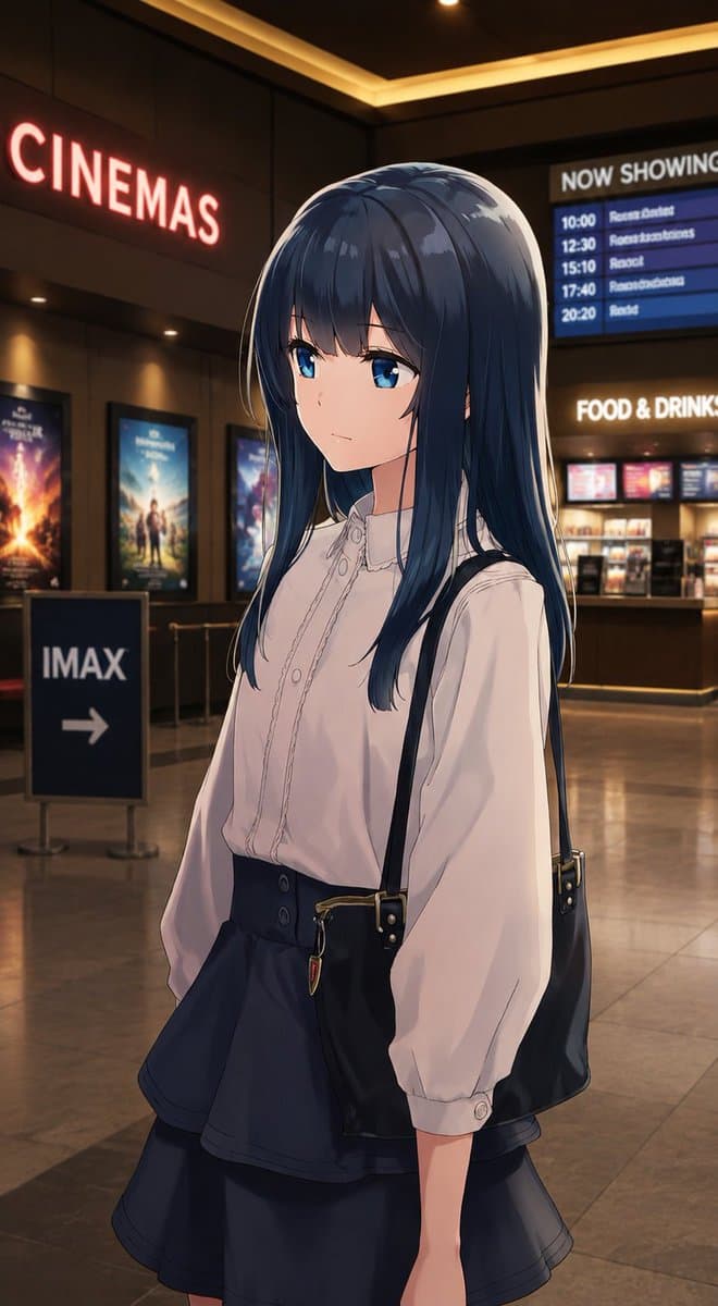 Anime Girl in Cinema Lobby preview