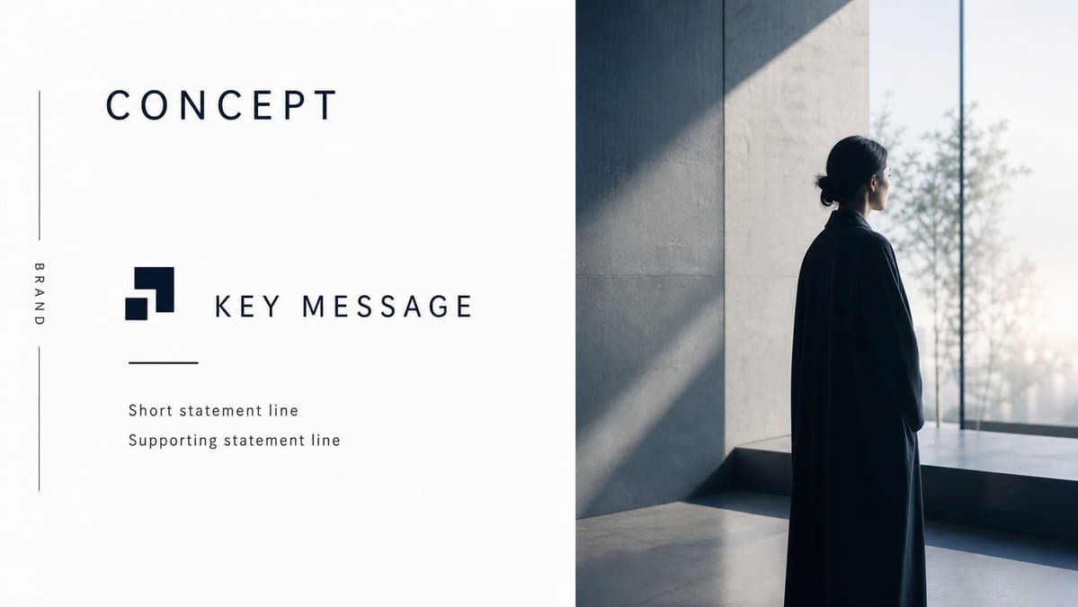 Minimal Luxury Brand Concept Slide - AI image template preview