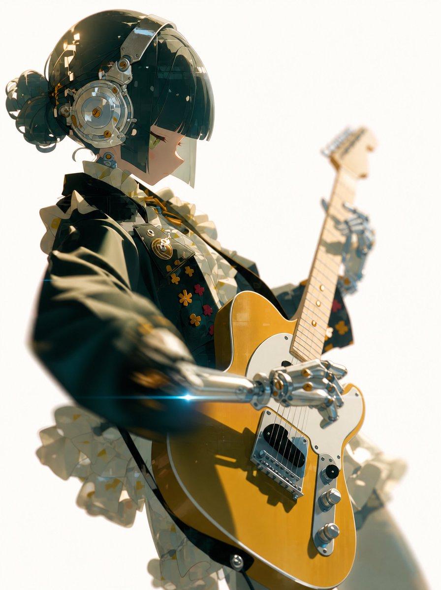 Cyber Idol Guitarist Live Moment - AI image template preview