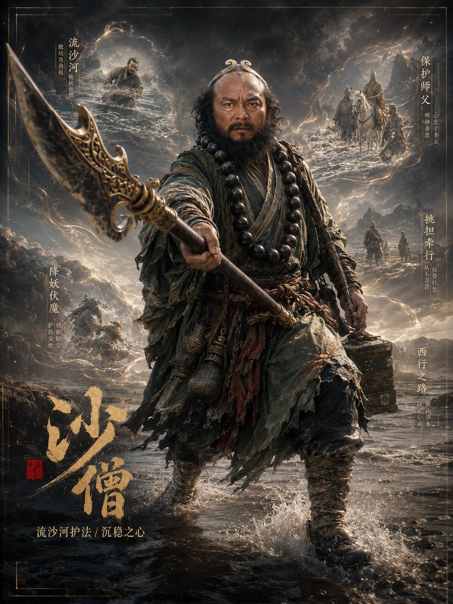Dark Fantasy Sha Seng Character Poster - AI image template preview