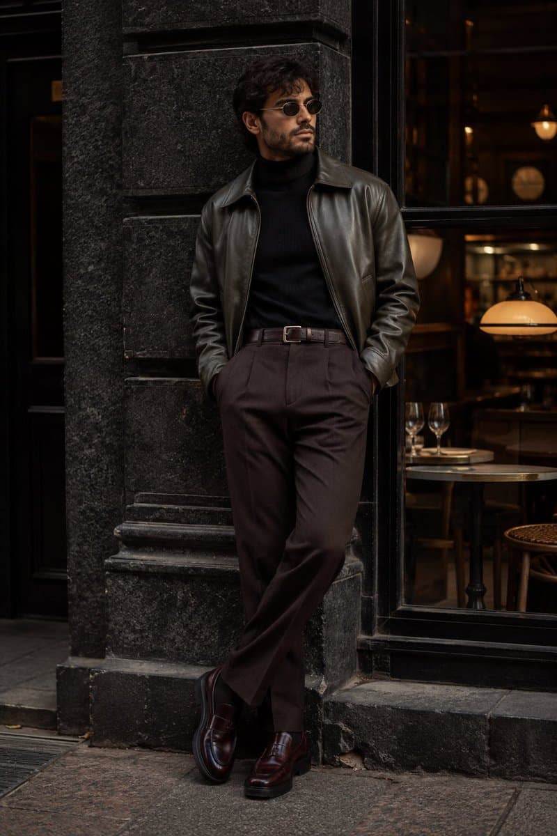 Cinematic Urban Menswear Portrait - AI image template preview