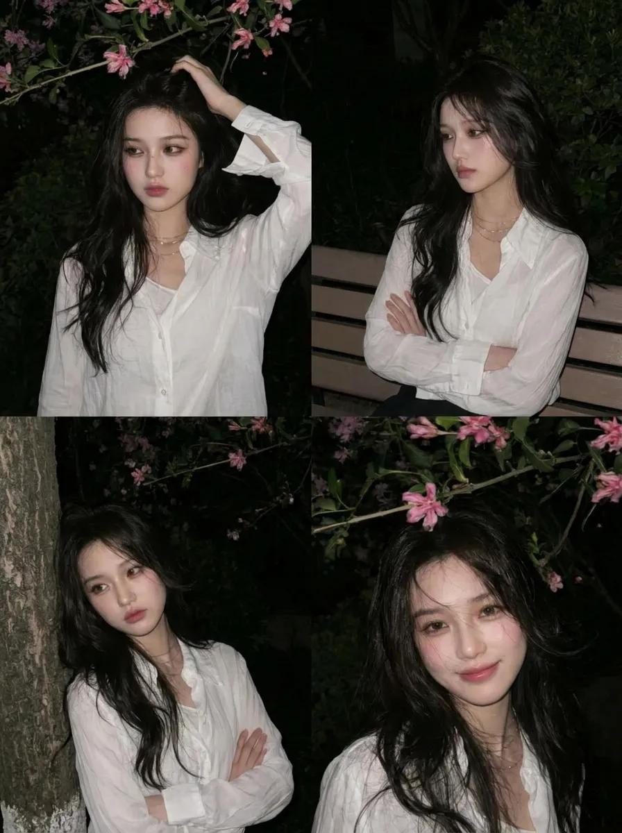 Candid Night Bloom Portrait - AI image template preview