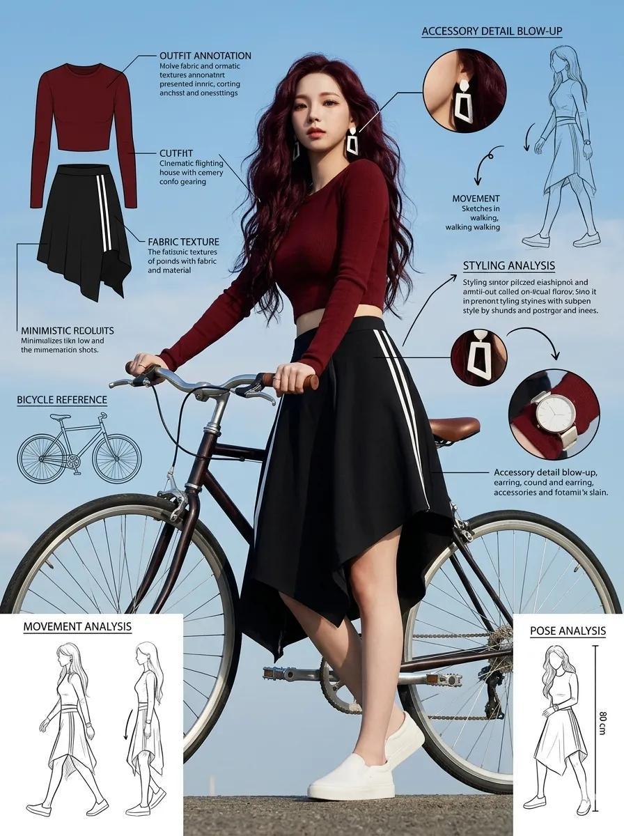 Fashion Editorial Sketch Sheet - AI image template preview