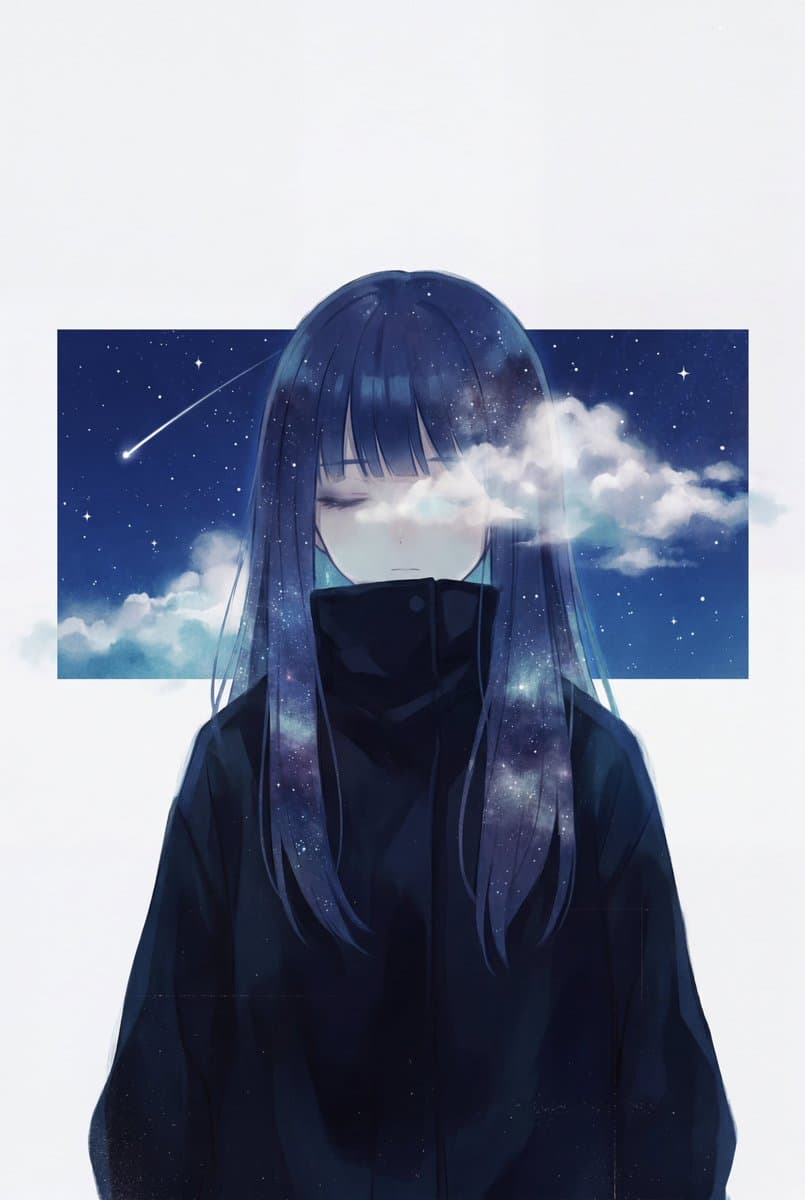 Minimalist Melancholic Cosmic Anime - AI image template preview