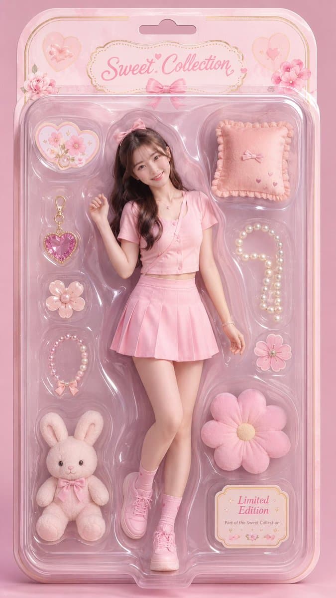 Surrealist Fashion Doll Box Portrait - AI image template preview