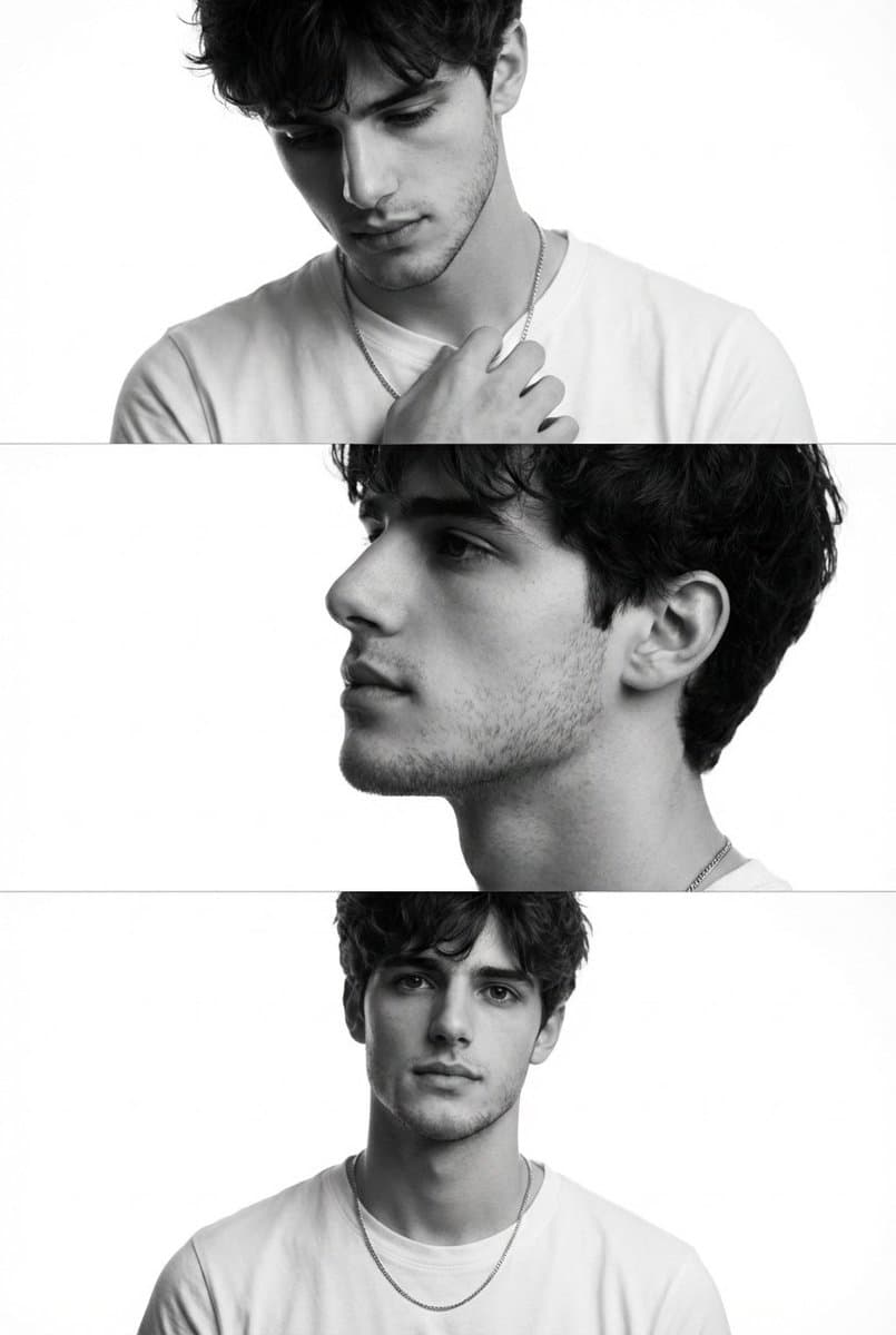 Black and White Fashion Editorial Triptych - AI image template preview