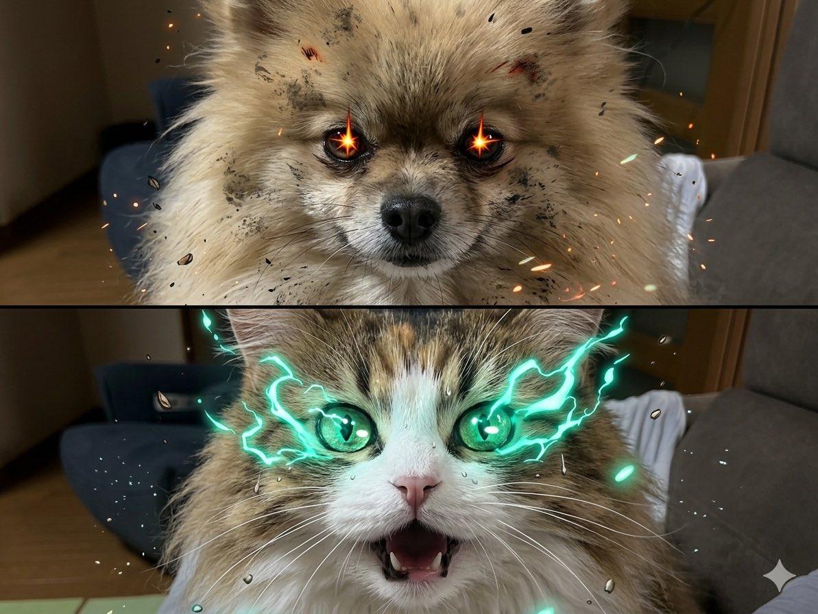 My Hero Academia Scenes with Dogs and Cats - AI image template preview