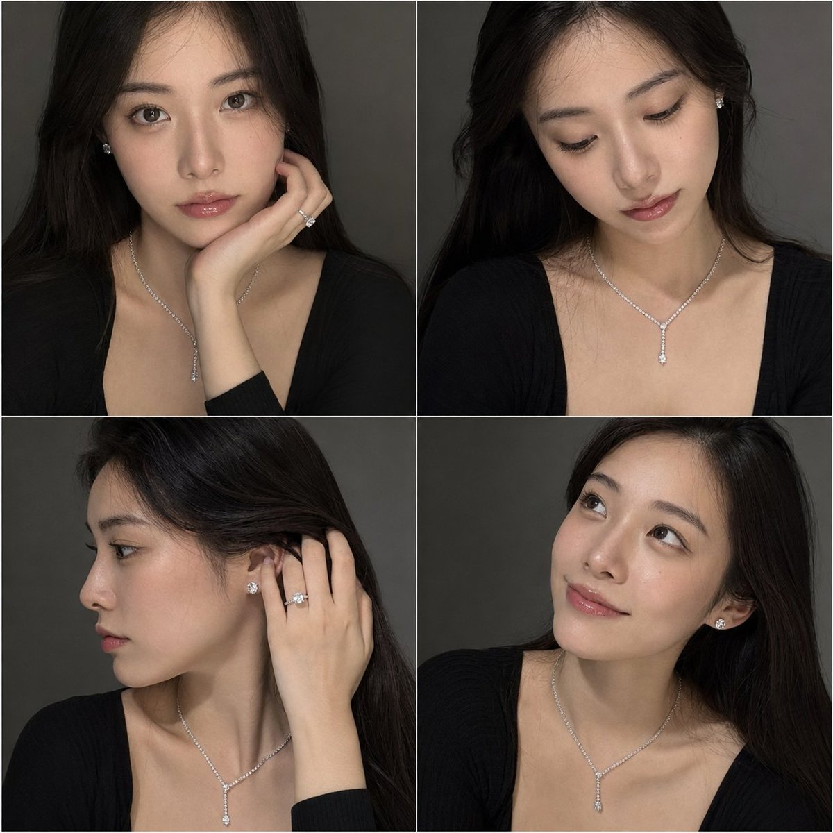 Luxury Jewelry Portrait Grid - AI image template preview