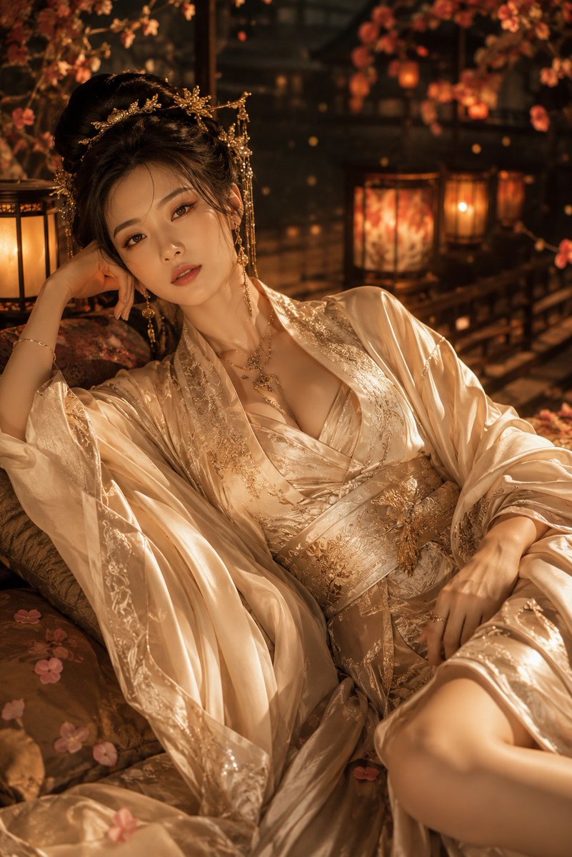 Cinematic Hanfu Fashion Editorial Portrait - AI image template preview