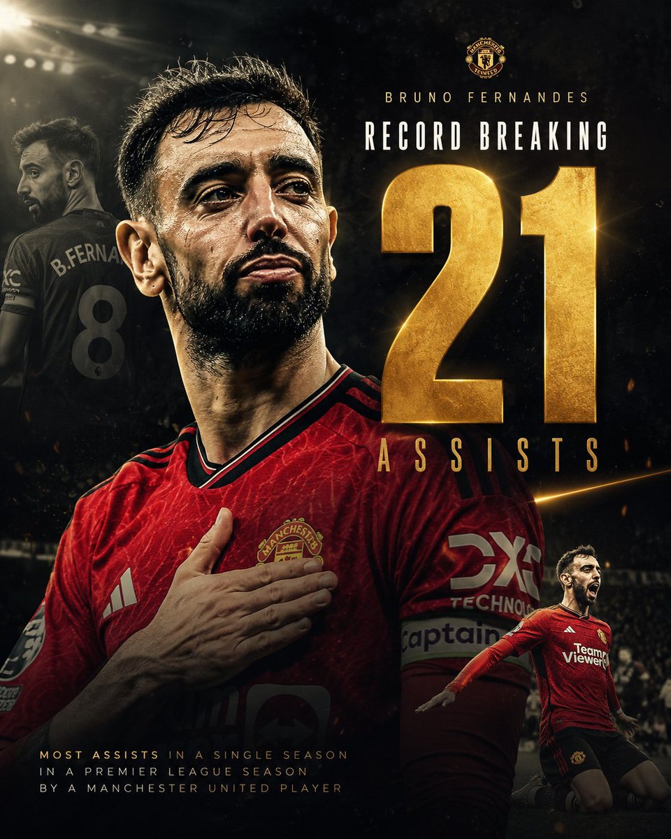 Bruno Fernandes Gold Record Poster - AI image template preview