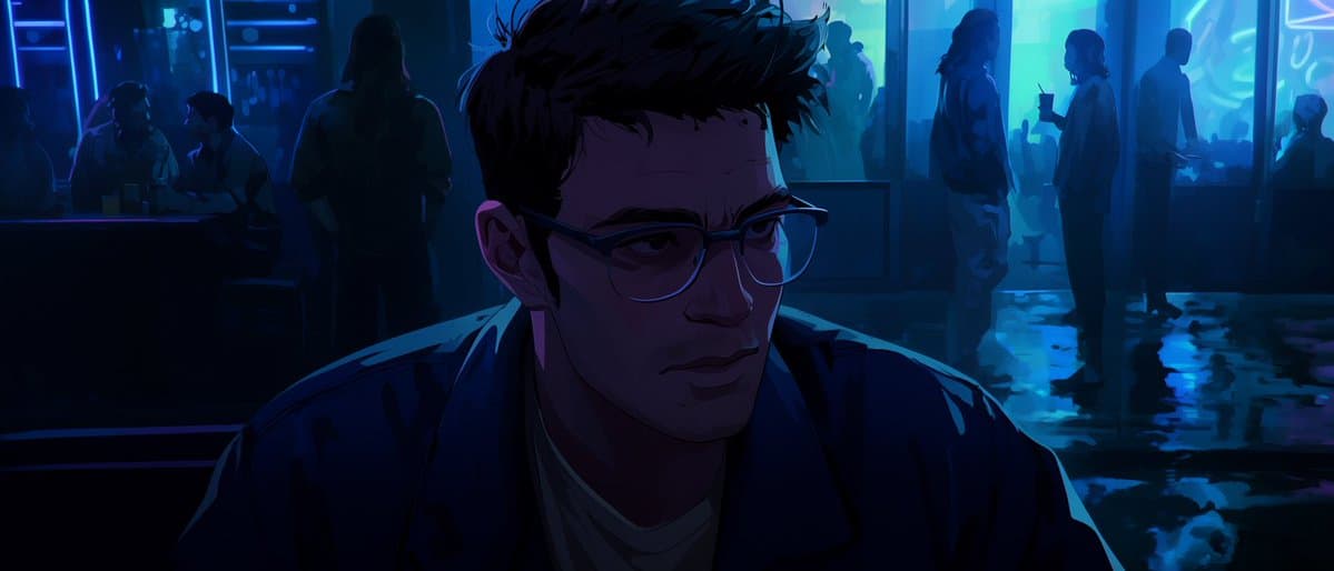 Censored Neon Noir Anime Portrait - AI image template preview