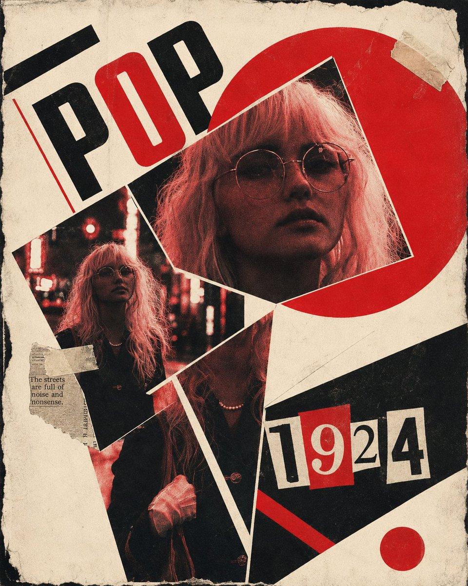 Constructivist Punk Collage Poster - AI image template preview