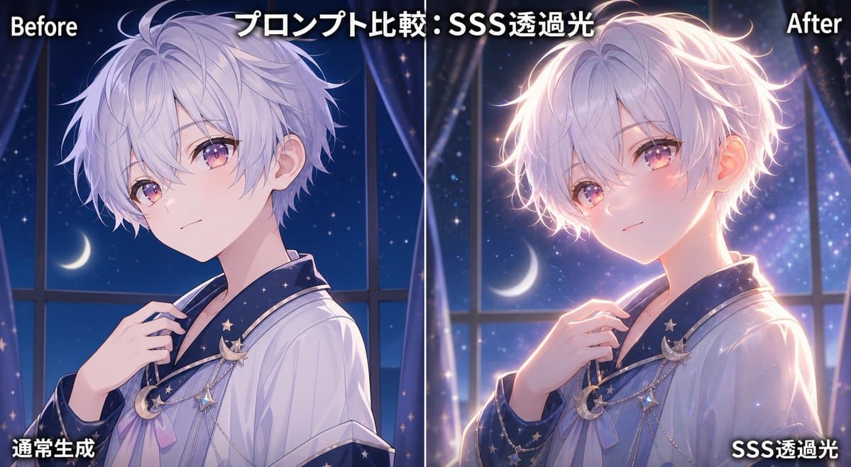 SSS Translucent Light Comparison - AI image template preview