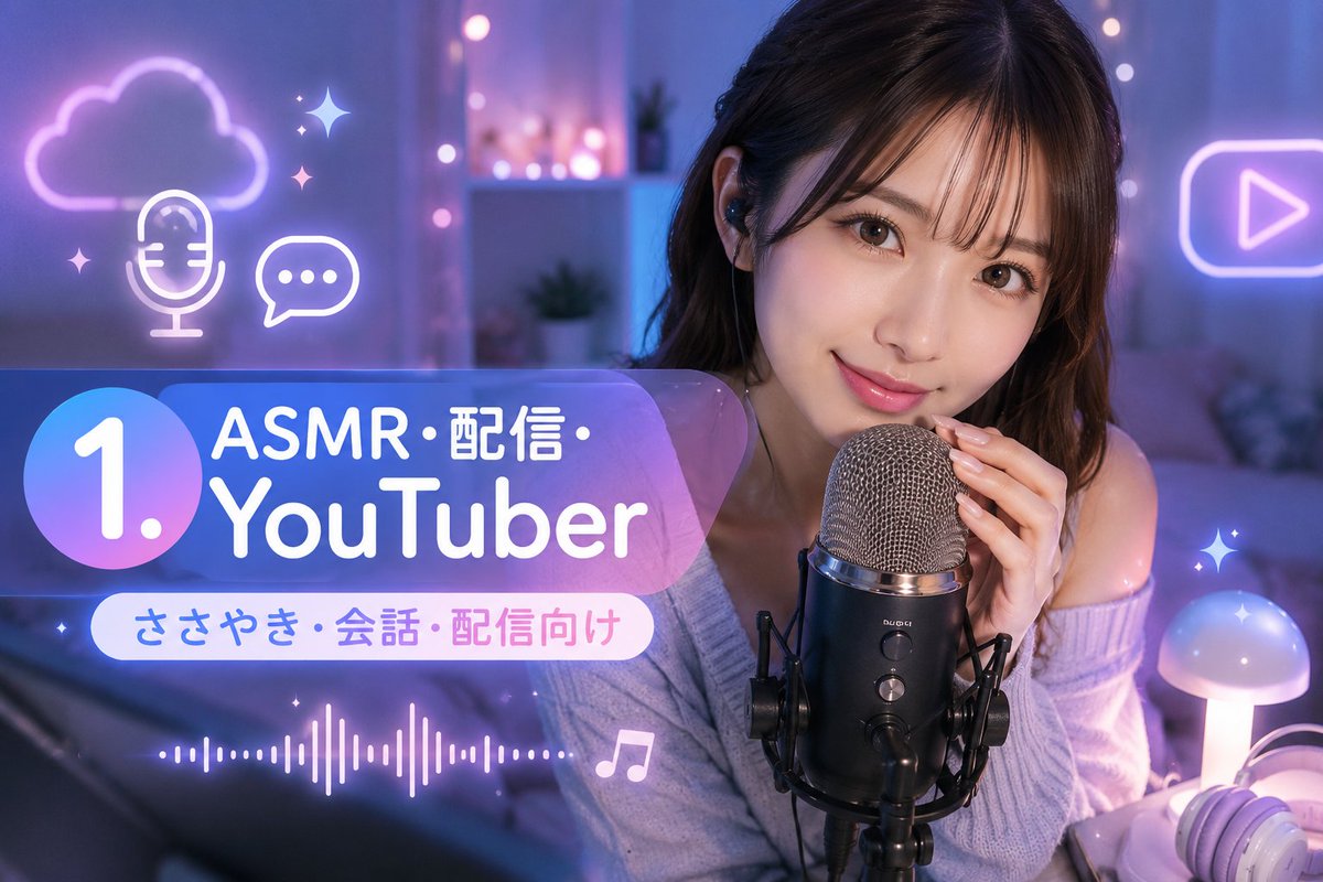 ASMR YouTuber Thumbnail - AI image template preview